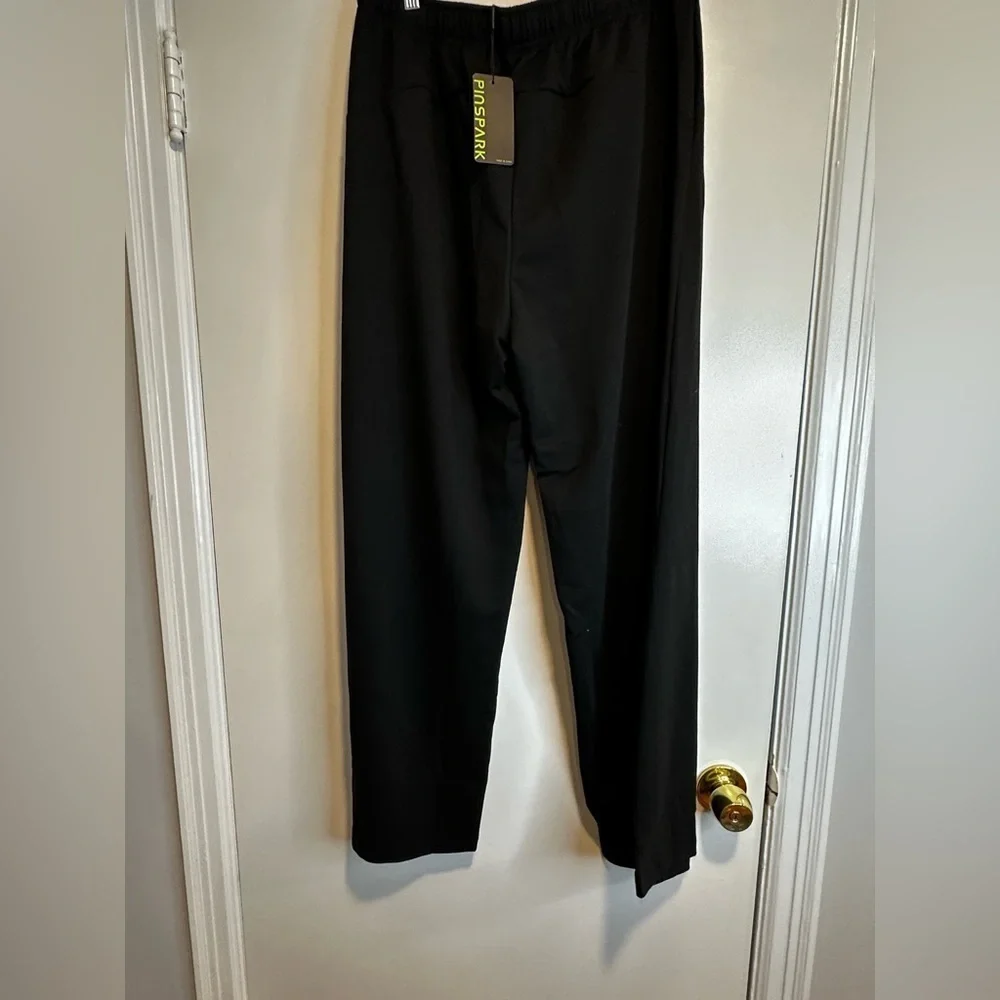NWT Women’s Pinspark Black Wide Leg Lounge Pants XL. Soft. Flowy. Pockets.